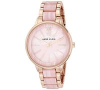 Anne Klein - Orologio da donna con cinturino a bracciale in resina, Roségold Mit Hellrosa Marmor