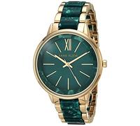 Anne Klein - Orologio da donna con cinturino a bracciale in resina, Verde/Oro