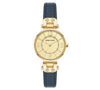 Anne Klein Orologio da donna con cinturino in pelle, Blu Navy/Oro, Movimento al quarzo