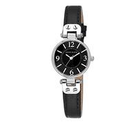 Anne Klein - Orologio da donna con cinturino in pelle, Nero/Argento