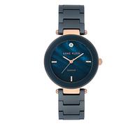 Anne Klein Orologio da polso da Donna, con quadrante con vero diamante e cinturino in ceramica, Blu Navy/Oro Rosa