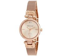 Anne Klein - Orologio da polso da donna, con vero diamante sul quadrante, con cinturino a bracciale in maglia mesh color oro, Rose Gold
