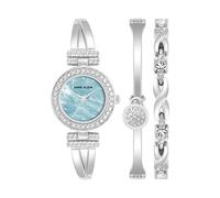 ANNE KLEIN - Set con orologio da donna a bracciale rigido impreziosito da cristalli di alta qualità e bracciale, Argento/Turquoise