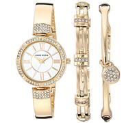 Anne Klein Set di orologio e bracciale da donna con cristalli di alta qualità, Oro
