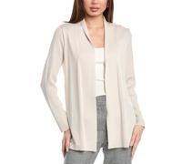 Anne Klein Sonoma Cardigan W con colletto a costine, color latte, L, Grande, Poliestere