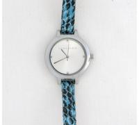 Anne Klein Sottile Blu + Nero Pitone Pelle Fascia + Color Argento Quadrante