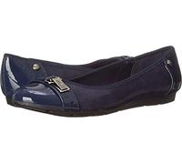 Anne Klein Women's Able Ballet Flat Shoe, Navy Multi Fabric, 11 W US