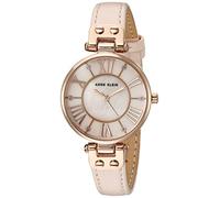 Anne Klein Women's Quartz Metal and Leather Dress Watch, Color:Pink