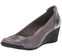 Anne Klein Women's Timeout Wedge Heel Pump, Pewter, Size 10.0