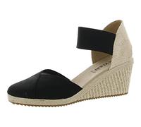 Anne Klein Women's Zoey Wedge Sandal, Black, 6
