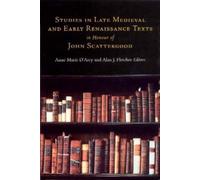 Anne-Marie D'Ar Studies in Late Medieval and Renaissance Text (Copertina rigida)