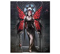ANNE STOKES- Arachnafaria Placca, Nero e Rosso, 26 x 20 cm, WP_75722