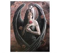 ANNE STOKES Quadro gotico su tela con angelo rosa e fata su cornice da parete con cornice
