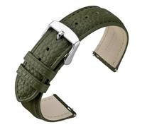 ANNEFIT Cinturino 18mm, Cinturini di Ricambio per Uomo e Donna, Imbottito Testurizzato Pelle a Sgancio Rapido (Verde)
