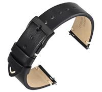 ANNEFIT Vintage Cinturino Orologio per Uomo Donna, Cinturini in Pelle Italiana, Sgancio Rapido e Fibbia Nera, Larghezza della banda 18mm (Nero)