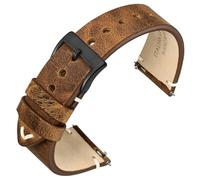 ANNEFIT Vintage Cinturino Orologio per Uomo Donna, Cinturini in Pelle Italiana, Sgancio Rapido e Fibbia Nera, Larghezza della banda 22mm (Giallo Marrone)