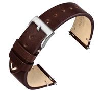 ANNEFIT Vintage Cinturino Orologio per Uomo Donna, Cinturini in Pelle Italiana, Sgancio Rapido, Larghezza della banda 20mm (Marrone Castagna)