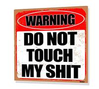 annekilly Cartello vintage divertente con scritta "Do Not Touch My Sign for Outdoor Home Kitchen Yard Wall Decor Metal Tin Signs 30,5 x 30,5 cm