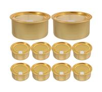 Anneome 10 Pezzi Lattina in Alluminio da 150ml con Coperchio Ermetico Oro, Contenitore Versatile per Alimenti e Bevande, per Viaggio e attività All'aperto