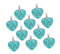 Anneome 10 Pezzi Pendenti Cristallo Chakra Agata Quarzo Forma di Cuore per Creazione Gioielli Accessori Fatti Mano per Collane e Braccialetti