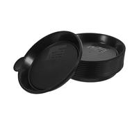 Anneome 10 Pezzi Sottovasi per Vasi da Fiori in Plastica Nera con Manico Diametro Profondi Antigoccia per Piante Succulente e Piccoli Vasi da Giardino e Balcone