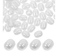 Anneome 100 Pezzi Perline Imitazione Abs Bianche Perline Mini per Braccialetti e Collane Fai da Te Dritto Artigianali