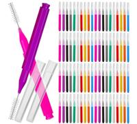 Anneome 100 pezzi Spazzolini Interdentali Portatili per Apparecchi Ortodontici Inossidabile e Compatto e Flessibile per Viaggi