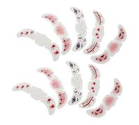 Anneome 10pezzi Lentiggini Tatuaggio Finto Viso Adesivi Patch Horror Impermeabili Tatuaggi Temporanei Halloween Accessori Trucco Cosplay Cerotti Scherzi per Festività