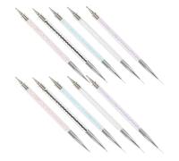 Anneome 10pezzi Pennello per Nail Art Doppia Testa Penna per Nail Art Doppia Estremità Strumenti per Punteggiatura per Pittura Disegno e Liner