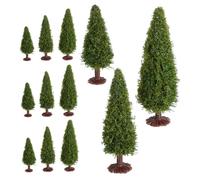 Anneome 12 pezzi Alberi Modellino Pino in Plastica Verde per Diorama Paesaggistico Miniature Realistiche per Modellismo Ferroviario e Progetti DIY Base Stabile