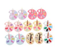 Anneome 14 Pezzi Mini Resin Paint Tray Charms Flatback Ornaments For Jewelry Making DIY Necklace Pendants Phone Case And Hair Clip Decorations