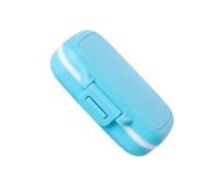 Anneome 1pezzi Contenitore Di Plastica Per Medicinali Portatile Mini Blu Organizzatore Stoccaggio Medicinali Scomparti Interni