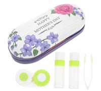 Anneome 1set Custodia Occhiali Portatile Con Specchio e Scomparti Per Lenti Contatto Design Pratico Per Usi Esterni Multiuso Per Viaggi e Attività All Aperto