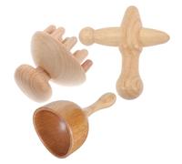 Anneome 1set Massaggiatore Manuale Legno Per Schiena e Collo Di Accessori Per Massaggio Coppa Massaggiante Piccola e Strumento Di Scolpitura Per Rilassamento Muscolare