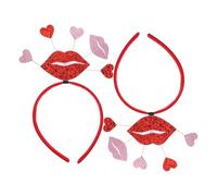 Anneome 2 Fasce per Chioma da Festa da Donna Copricapo Glitterato a Forma di Cuore Cerchietti Decorativi per Matrimonio e Giorno degli Innamorati Accessori Romantici per Occasioni