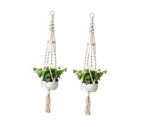 Anneome 2 Pezzi Borsa Rete per Vasi in Cotone Grande e Resistente Appendi Fiori Sospesi per Decorazioni Parete Casa e Negozio Design Intrecciato Mano per Spazi Salvaspazio