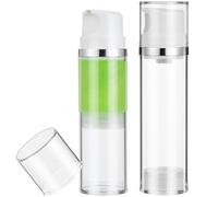 Anneome 2 pezzi Bottiglie Vuote Airless Trasparenti Abs con Pompa per Crema e Lozione Contenitori Cosmetici da Viaggio Antiperdita per Crema Lozione e Balsamo