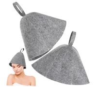 Anneome 2 pezzi Cappello Sauna in Feltro Spesso per Donna Cuffia Doccia Leggera e Confortevole Accessorio Sauna Interno Protezione Testa per Capelli Lunghi e Ricci Grigio