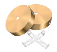 Anneome 2 pezzi Rosone in Ottone Durevole per Lampadario e Applique da Parete Piastra di Montaggio Rotonda Supporto Flessibile per Soffitto e Ventilatore per Installazioni DIY Classica e