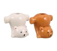 Anneome 2 Pezzi Spazzolini Denti per Cartoon con Dispenser per Stuzzicadenti Base Antiscivolo Drenaggio Organizer Animali per Bagno