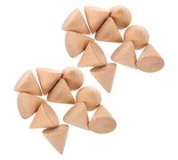 Anneome 20 Pezzi Coni in Legno Grezzo per Progetti Creativi Supporto per Gioielli e Esposizione Bracciali Forme Geometriche DIY per Decorazioni e Artigianato