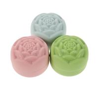 Anneome 3 Pezzi Barattoli Silicone Rosa per Crema Viaggio Contenitori Impermeabili per Cosmetici Lozioni Balsami Labiali Vasetti Riutilizzabili in Silicone per Organizzazione Skincare