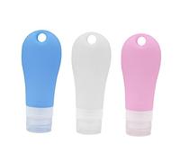 Anneome 3 pezzi Bottiglie Viaggio Silicone Contenitori per Lozioni e Adatti per Toiletries Viaggi e Camping Blu Bianco e Rosa