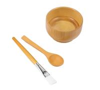 Anneome 3 pezzi Ciotole in Bamboo Naturali per Maschere Viso Fai da Te con Pennello e Cucchiaio Strumenti Cosmetici Delicati per Cura della Portatile per Viaggi e Uso Domestico