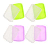 Anneome 4 Impostati Vassoi per Germogli Senza Terreno in Materiale Durevole Contenitori per Coltivazione di Semi Come Soia e Erba di Grano con Rete e Vaschetta per Acqua Uso