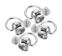 Anneome 4 Pezzi Anello a D in Metallo Anello d'oro Anelli a D Borchie per Rivetti d Anello d Anelli Portafogli Anello D Argentato Parti della Cassa Sfera della Borsa Lega di Zinco Silver