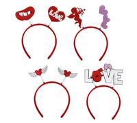 Anneome 4 Pezzi Fascia per Capelli con Cuori e Paillettes Accessori per Feste Regolabili e Flessibili Decorazioni Capelli Unisex per Party e Carnevale