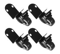 Anneome 4 Pezzi Ruota universale silenziosa e resistente piccole ruote piroettanti Ruote a terra con freni con freno rotelle industriali Black