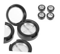 Anneome 4 Pezzi Scatole Vuote per Ombretti Multi-griglia in Plastica Nero, Portatile per Make Up On-the-go