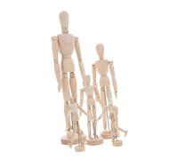 Anneome 5 Pezzi Manichino Articolato in Legno con Base Stabile Modello Flessibile per Schizzi e Studio dell'Anatomia Figure per Schizzi e Pittura Completo da Tavolo